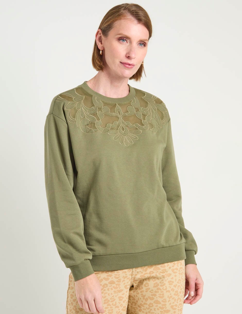 Sudadera con corte laser para mujer