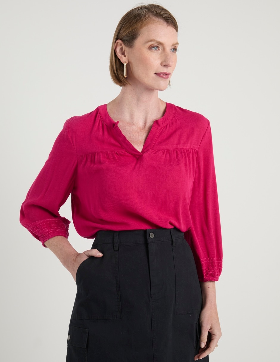 Blusa manga 3/4 para mujer Blusa manga 3/4 para mujer