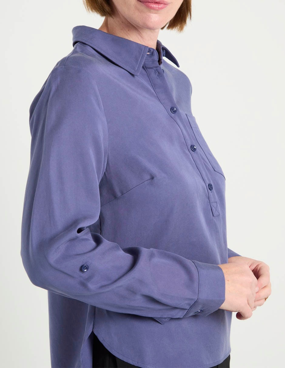 Blusa camisera manga larga para mujer 4