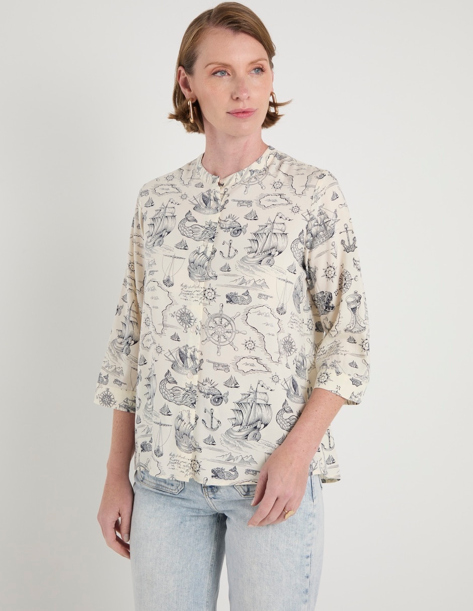 Blusa manga 3/4 para mujer Blusa manga 3/4 para mujer