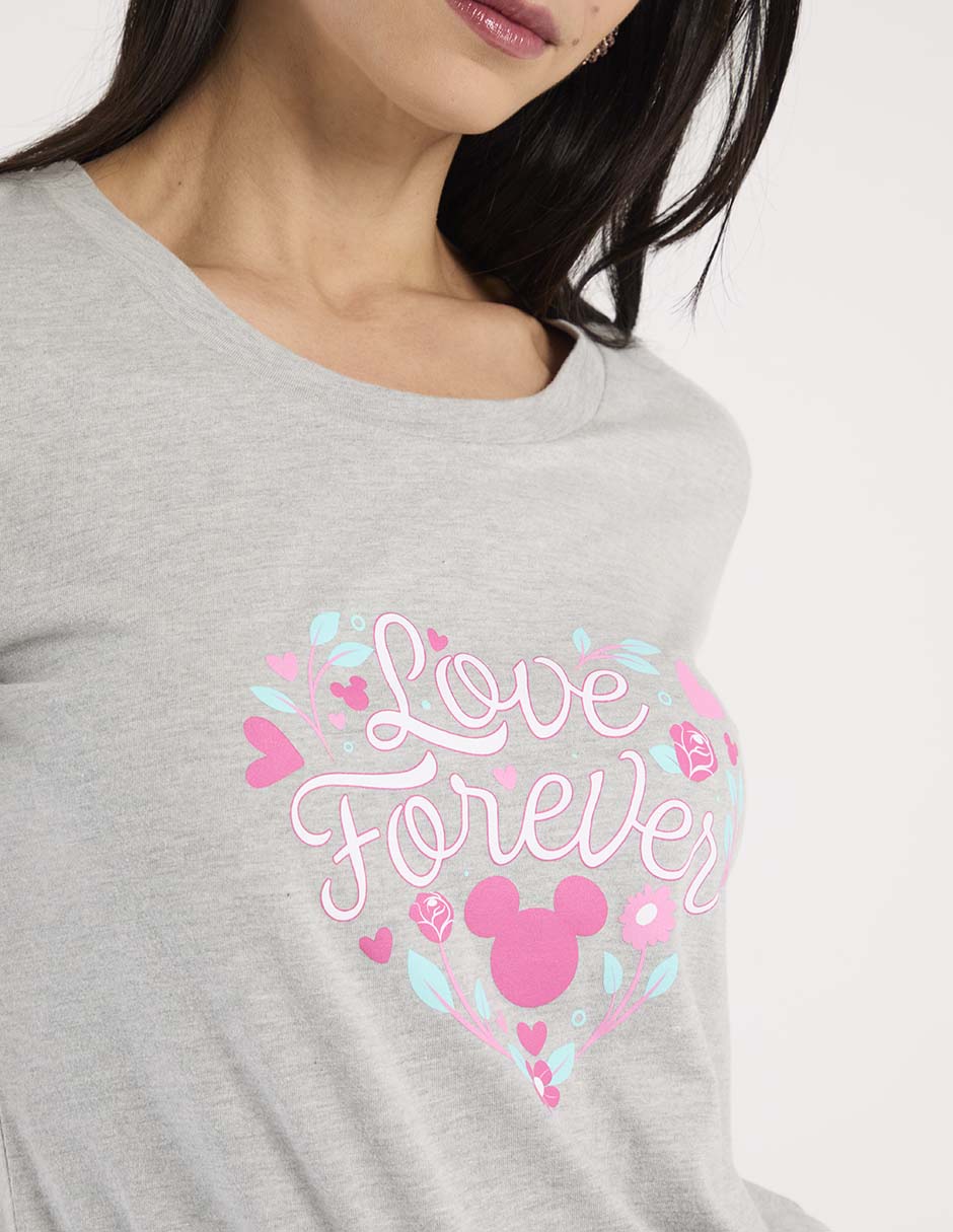 Playera manga corta Minnie Mouse cuello redondo para mujer 4