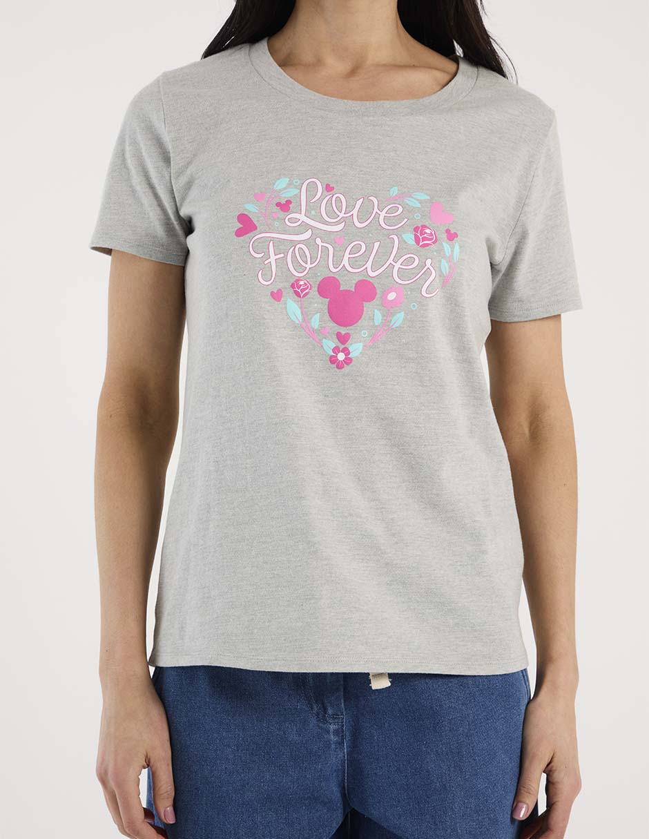 Playera manga corta Minnie Mouse cuello redondo para mujer 5