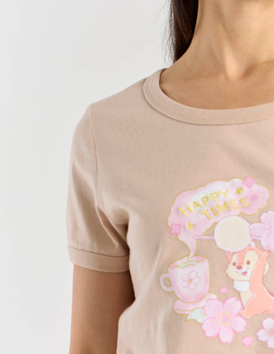 Playera manga corta Chip y Dale cuello redondo para mujer 4