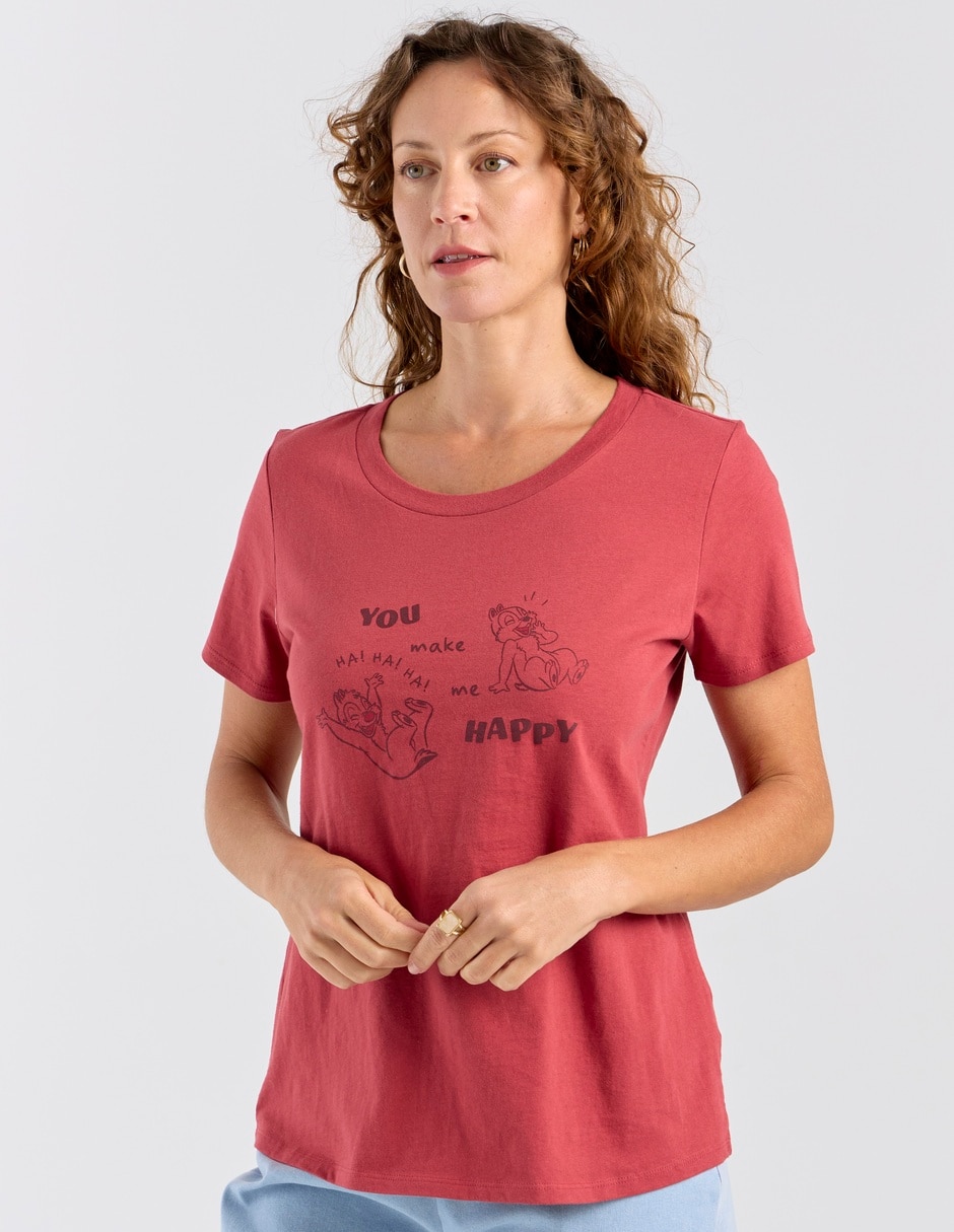 Playera manga corta cuello redondo para mujer 2