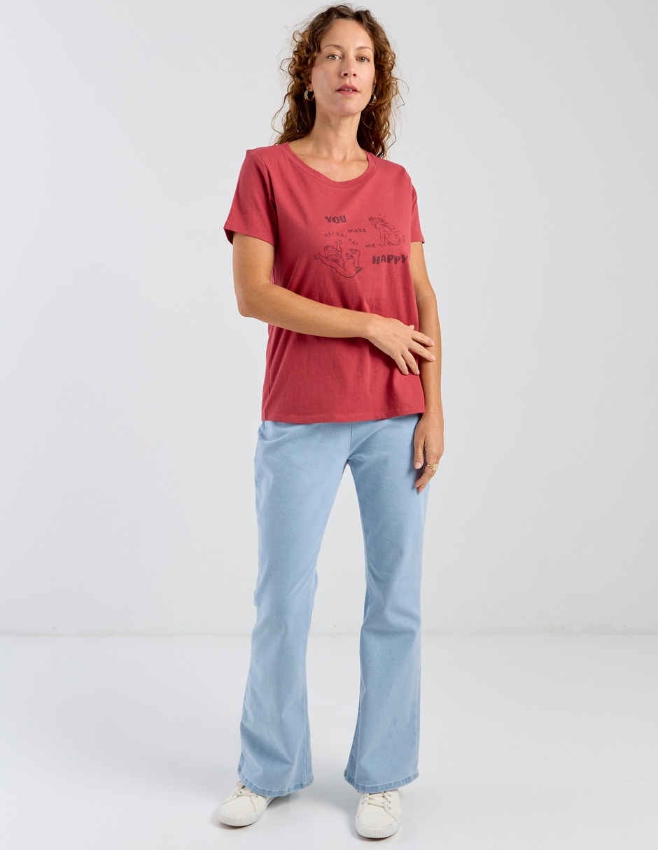 Playera manga corta cuello redondo para mujer 3