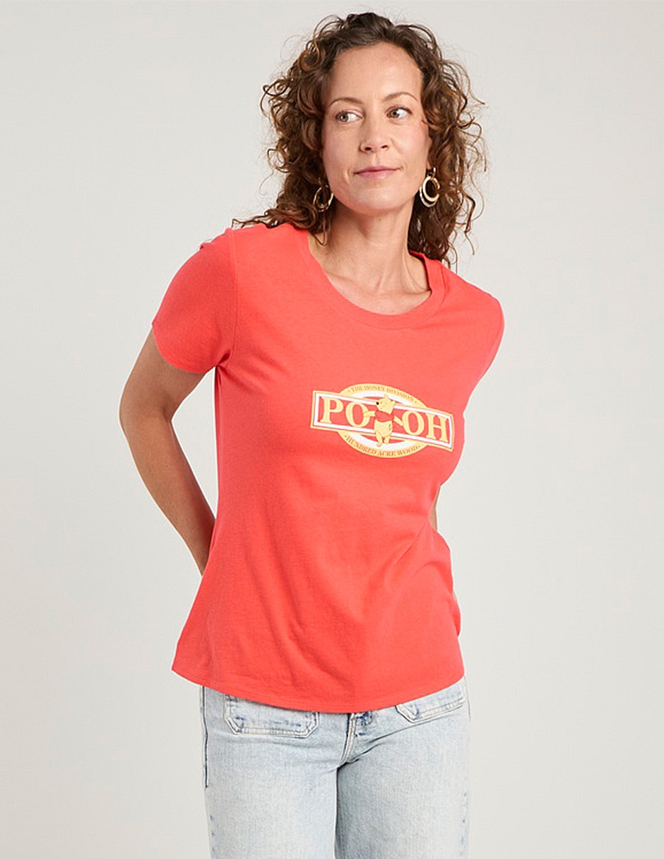 Playera manga corta Winnie-the-Pooh cuello redondo para mujer 2