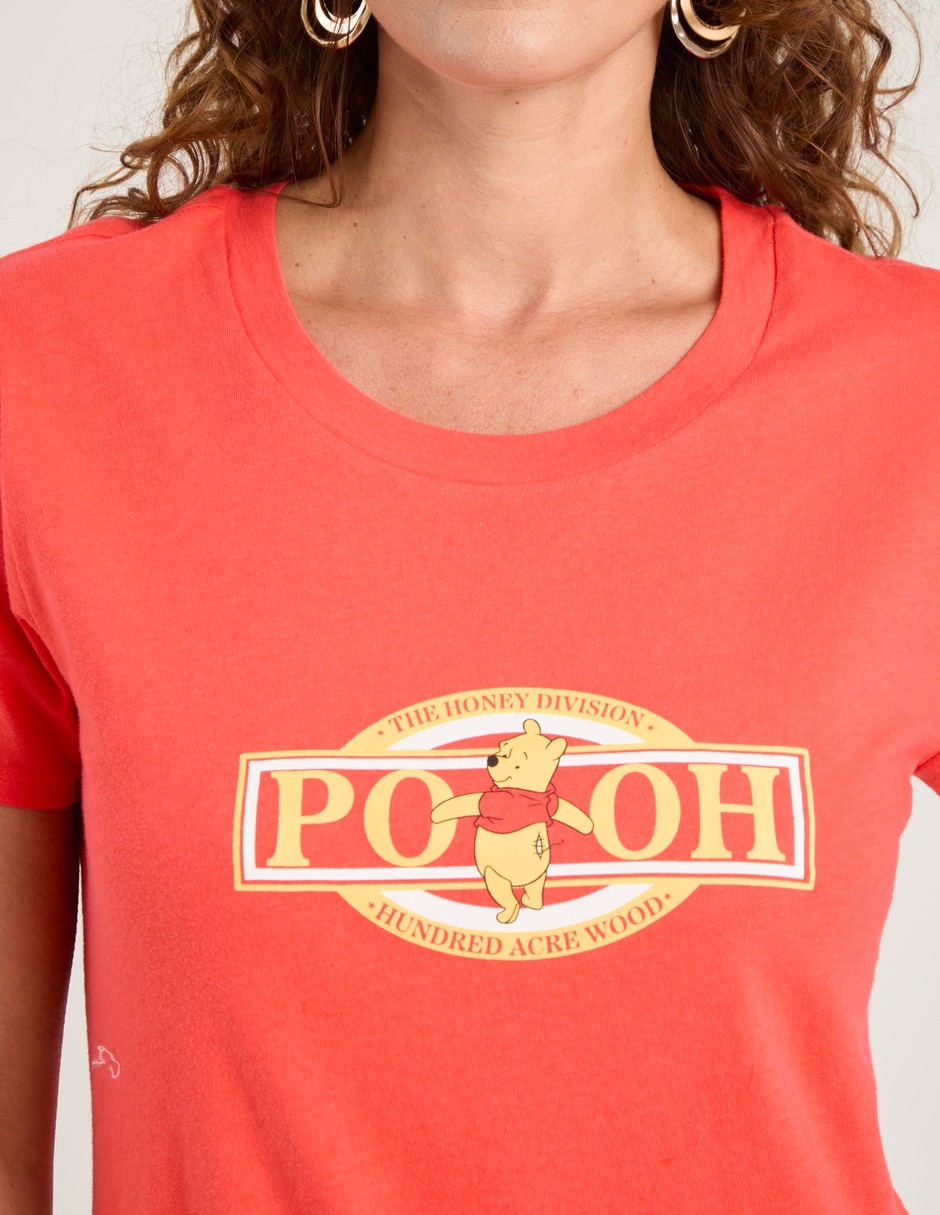 Playera manga corta Winnie-the-Pooh cuello redondo para mujer 4