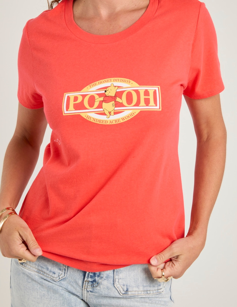 Playera manga corta Winnie-the-Pooh cuello redondo para mujer 5