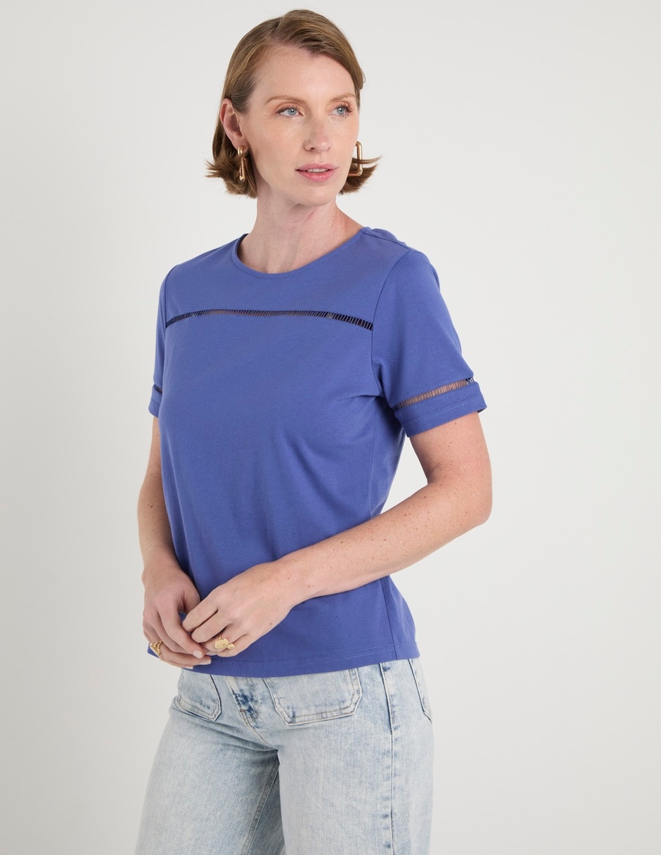 Playera manga corta cuello redondo para mujer 2