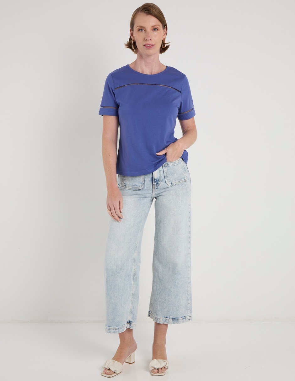 Playera manga corta cuello redondo para mujer 3