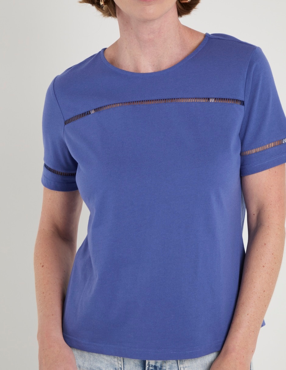 Playera manga corta cuello redondo para mujer 5