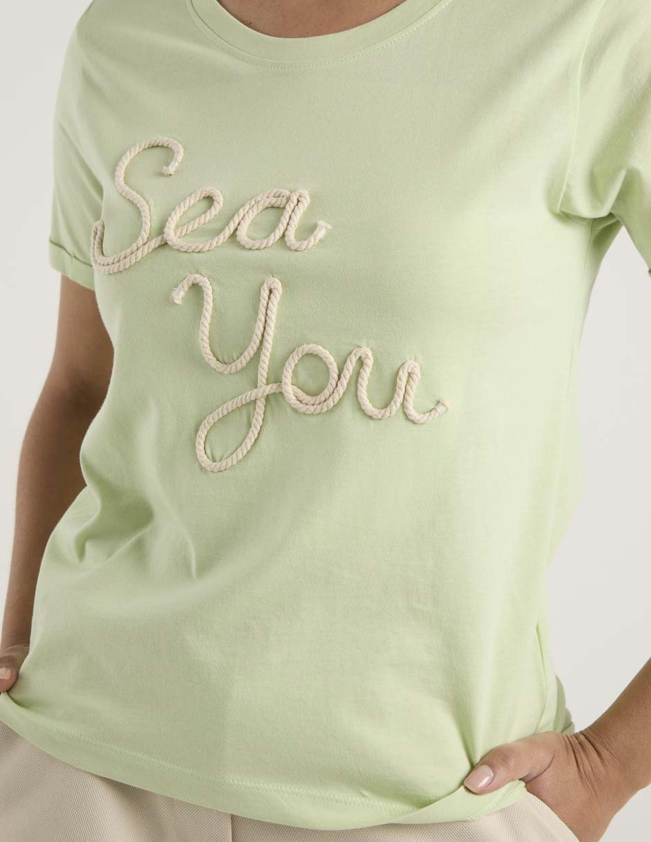 Playera manga corta cuello redondo para mujer 5