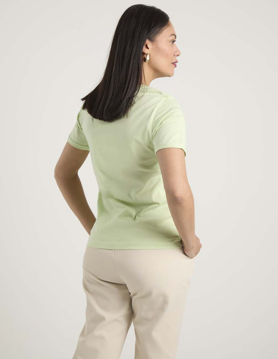 Playera manga corta cuello redondo para mujer 6