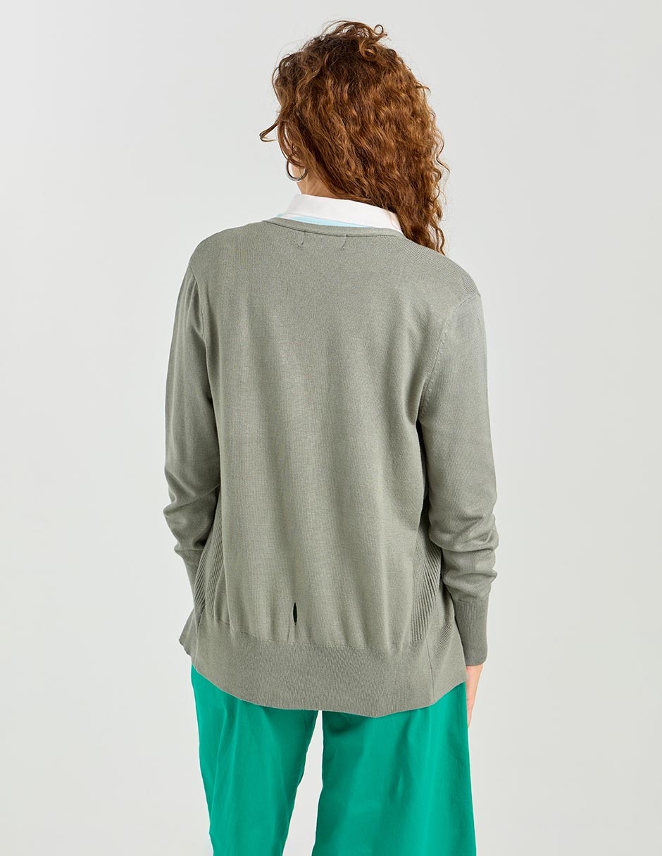 Suéter cuello V para mujer 2