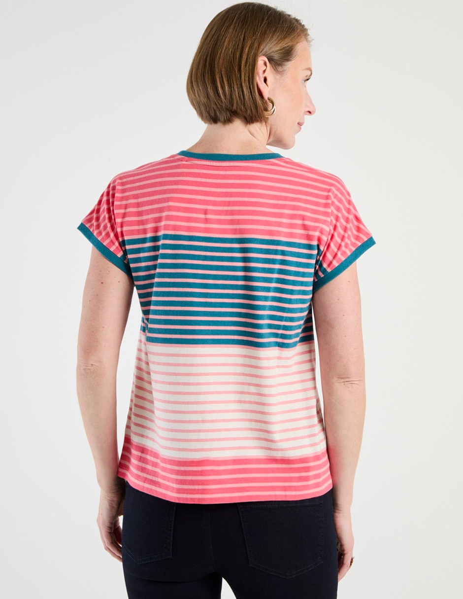 Playera manga corta cuello V para mujer 2