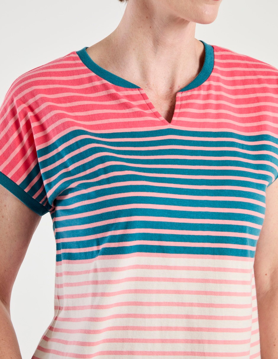 Playera manga corta cuello V para mujer 4