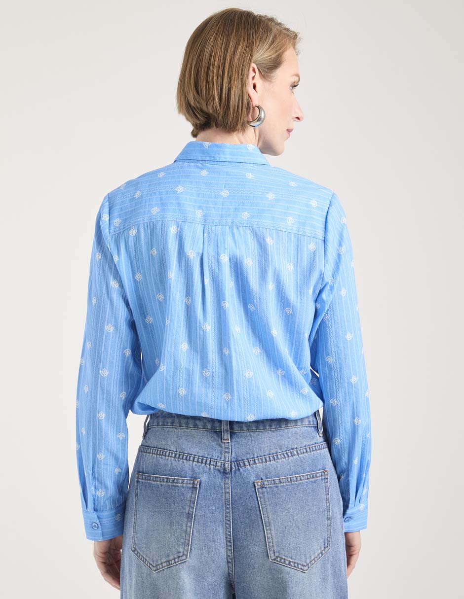 Blusa camisera manga larga para mujer 2