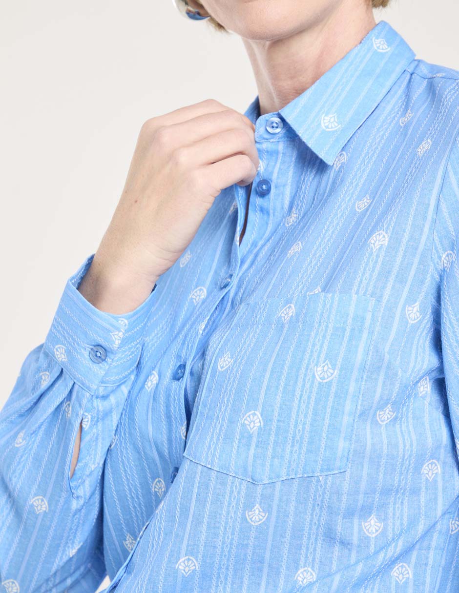 Blusa camisera manga larga para mujer 4