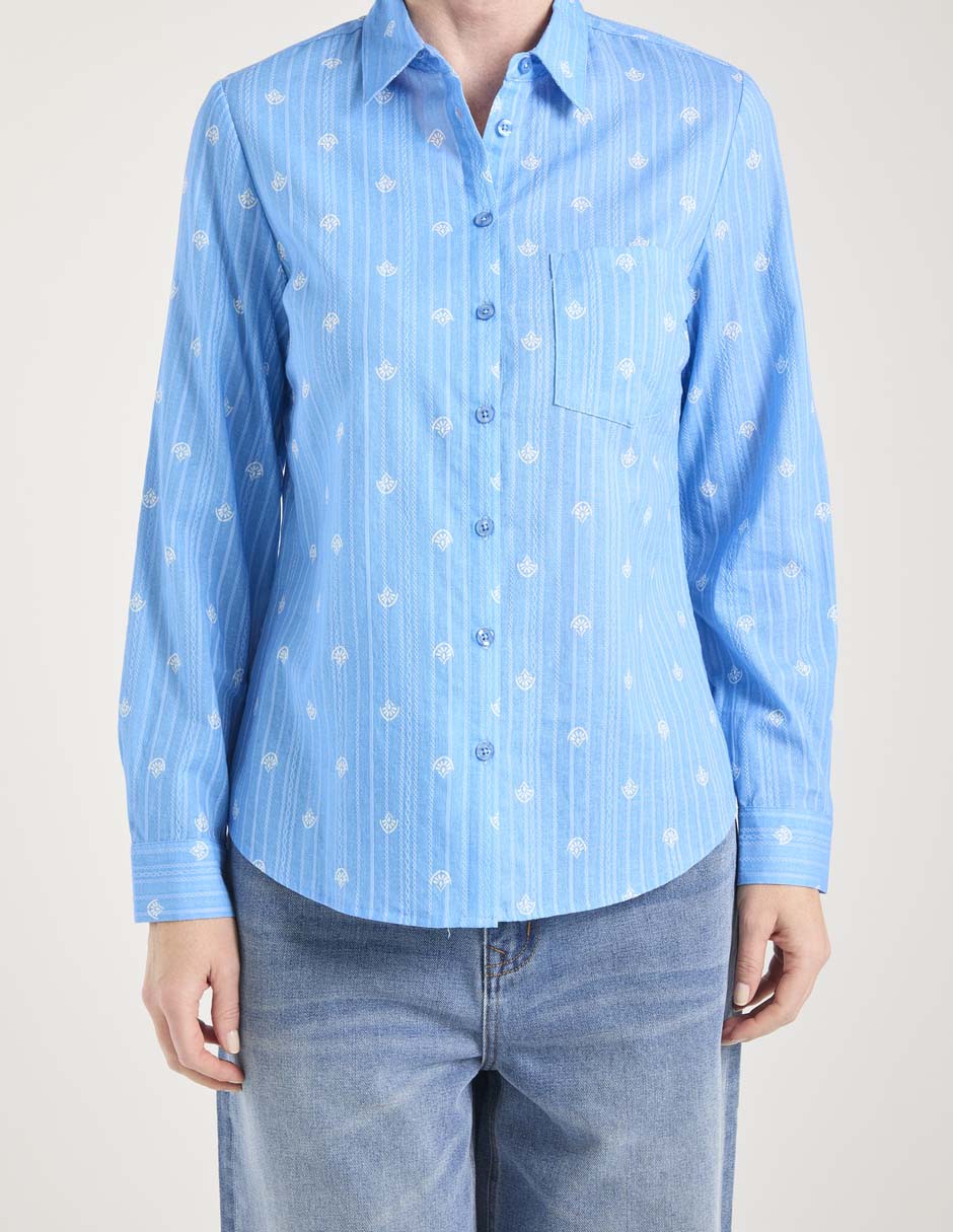 Blusa camisera manga larga para mujer 5