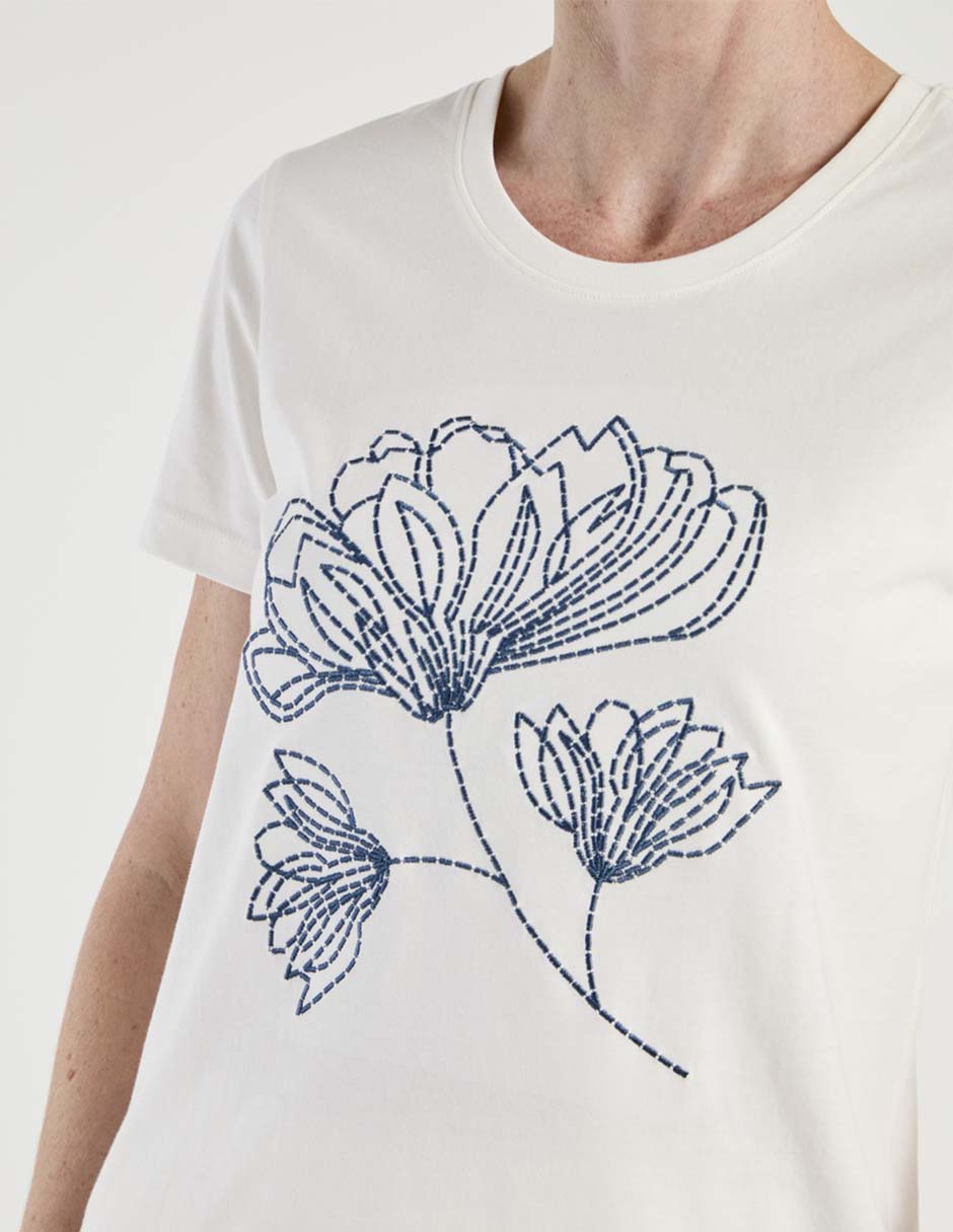 Playera manga corta cuello redondo para mujer 4