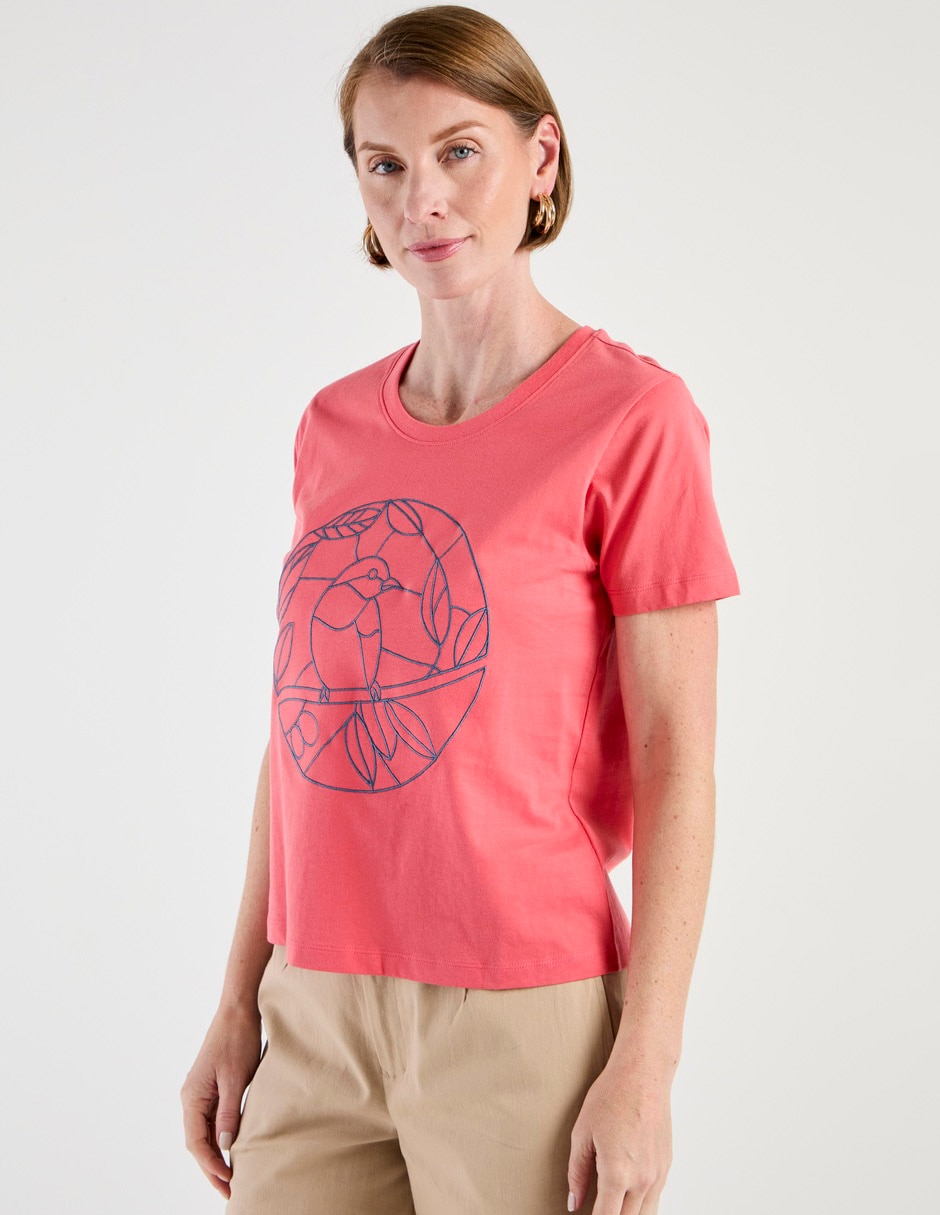 Playera manga corta cuello redondo para mujer Playera manga corta cuello redondo para mujer