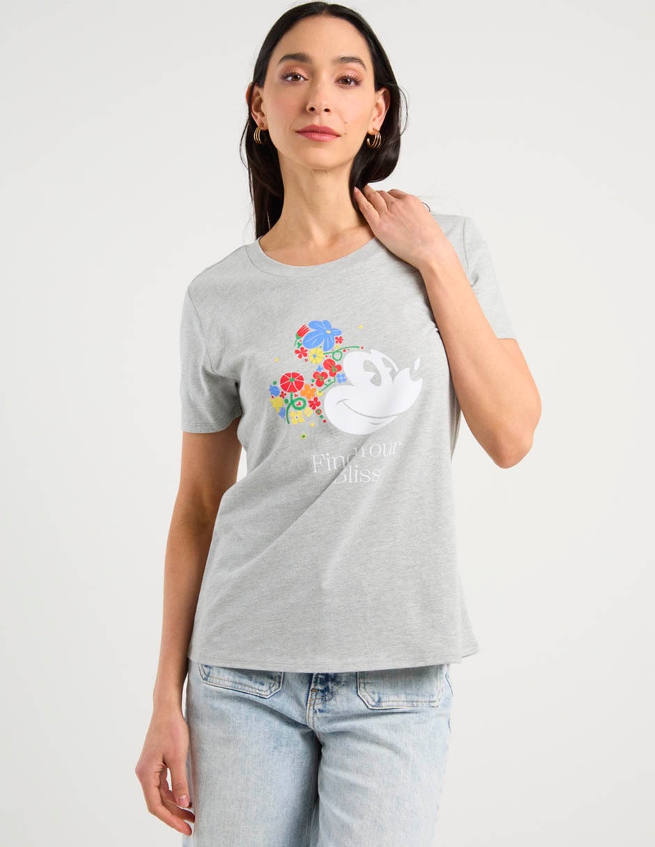 Playera manga corta Mickey Mouse cuello redondo para mujer 2
