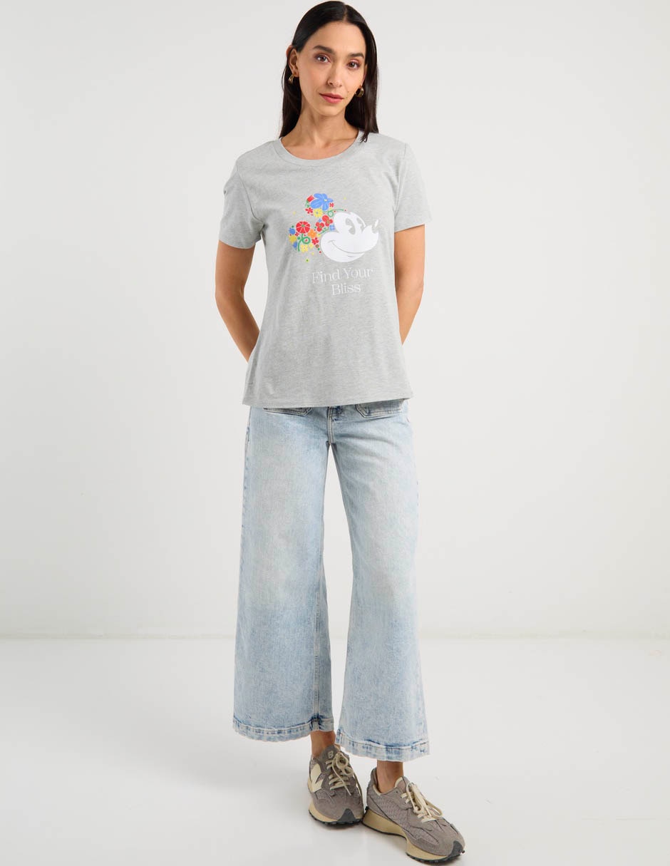 Playera manga corta Mickey Mouse cuello redondo para mujer 3