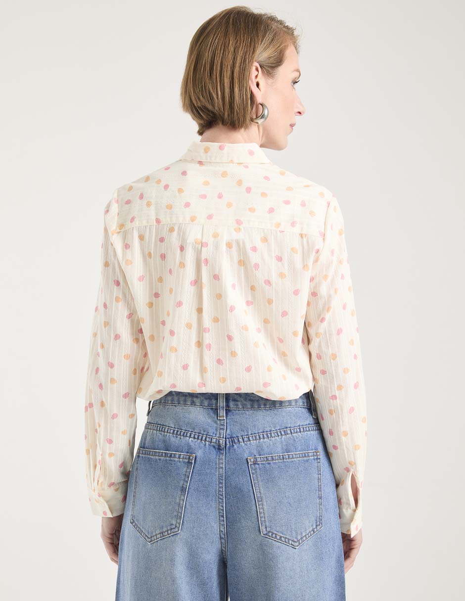 Blusa camisera manga larga para mujer 2