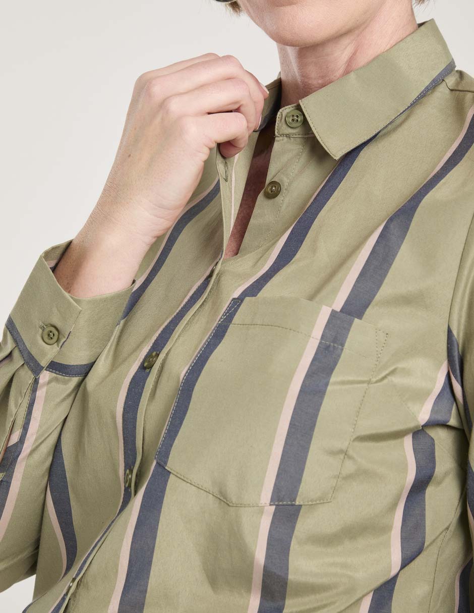 Blusa camisera manga larga para mujer 4
