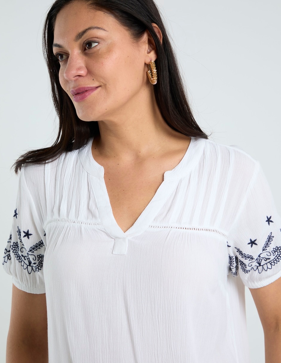 Blusa manga corta para mujer 4