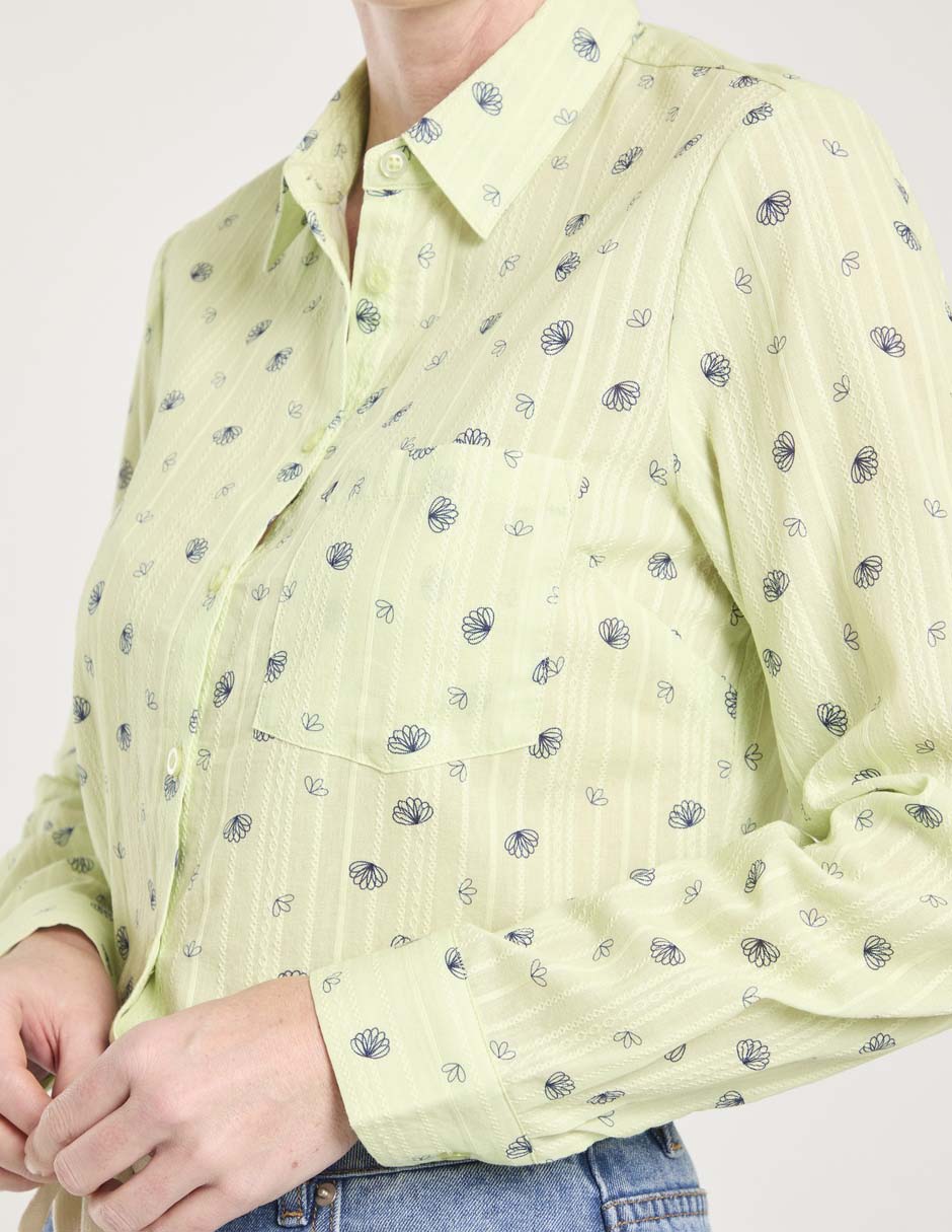 Blusa camisera manga larga para mujer 4