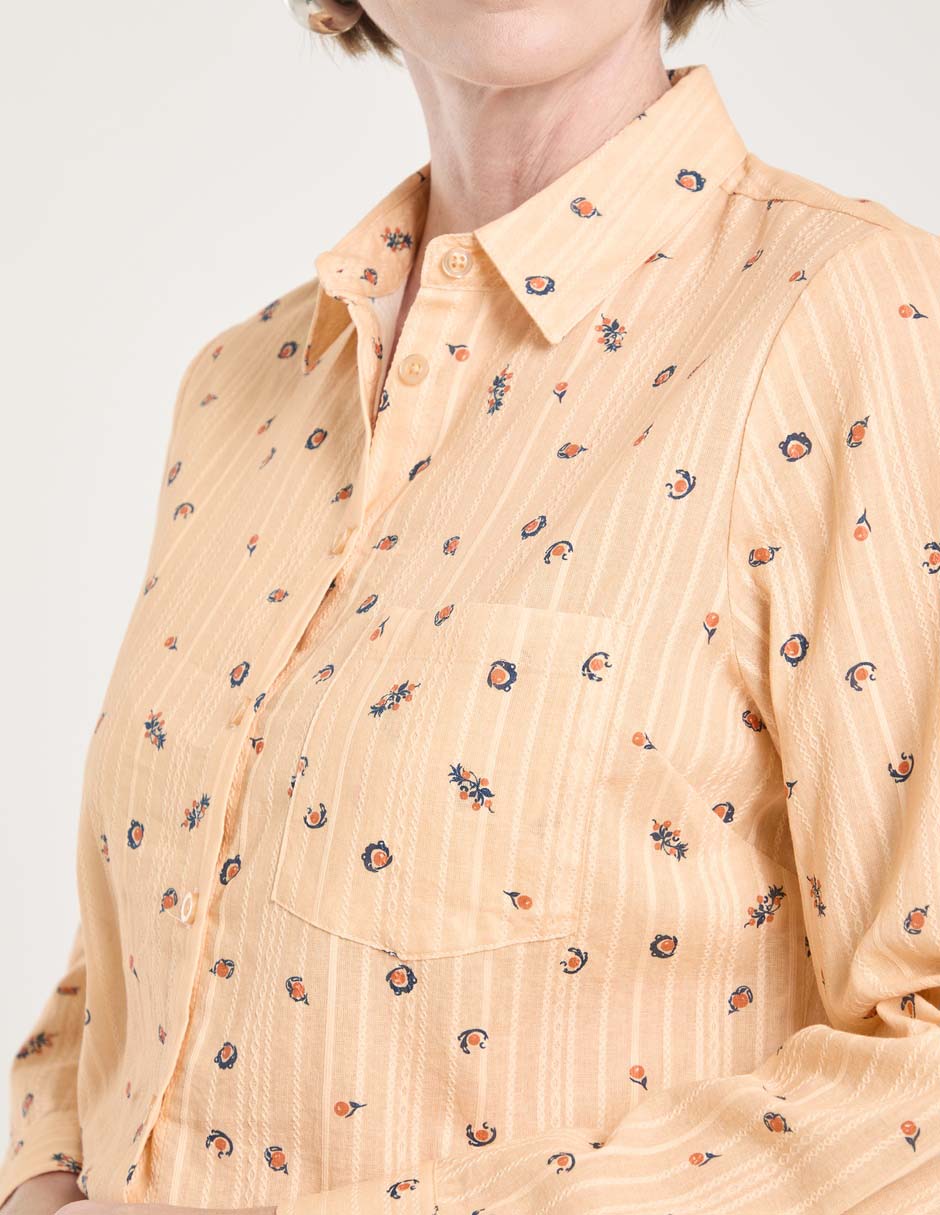 Blusa camisera manga larga para mujer 4