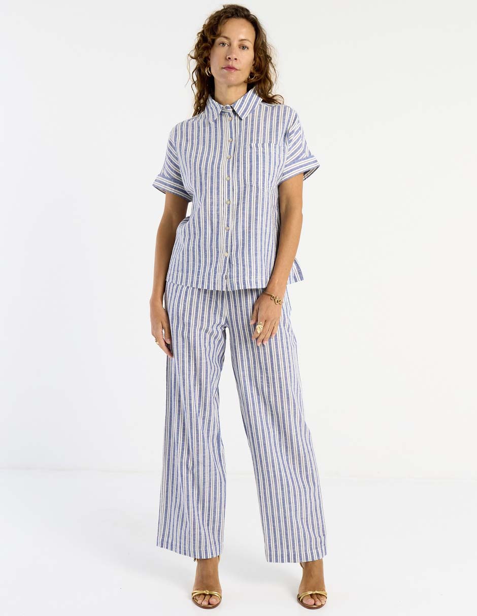 Blusa camisera manga corta para mujer 3
