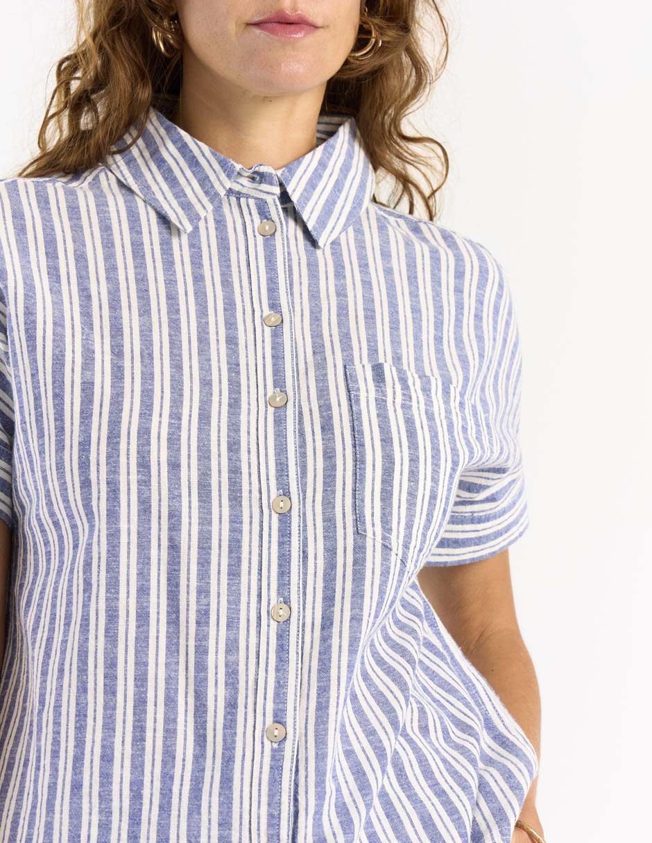 Blusa camisera manga corta para mujer 4