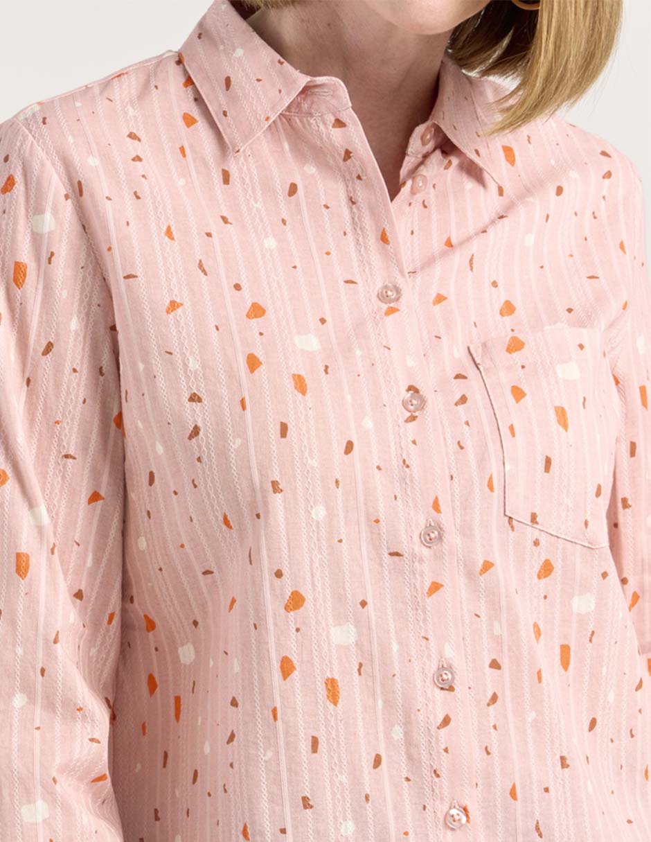 Blusa camisera manga larga para mujer 4