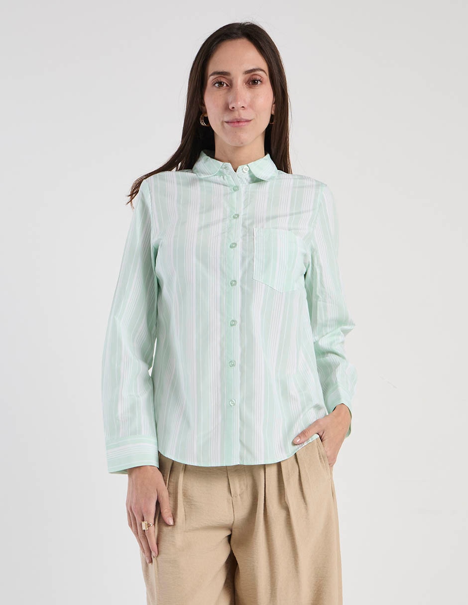 Blusa camisera manga larga para mujer 2