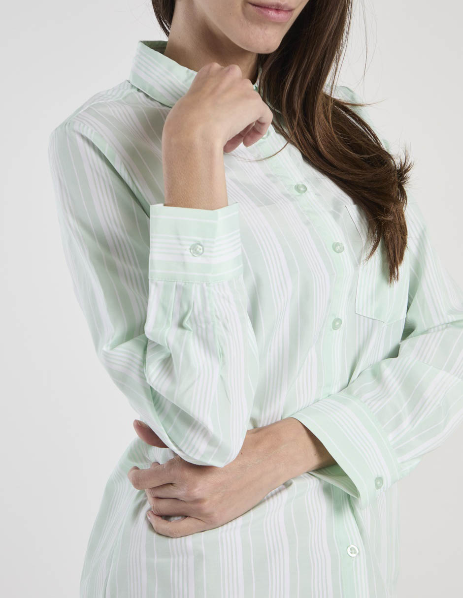 Blusa camisera manga larga para mujer 5