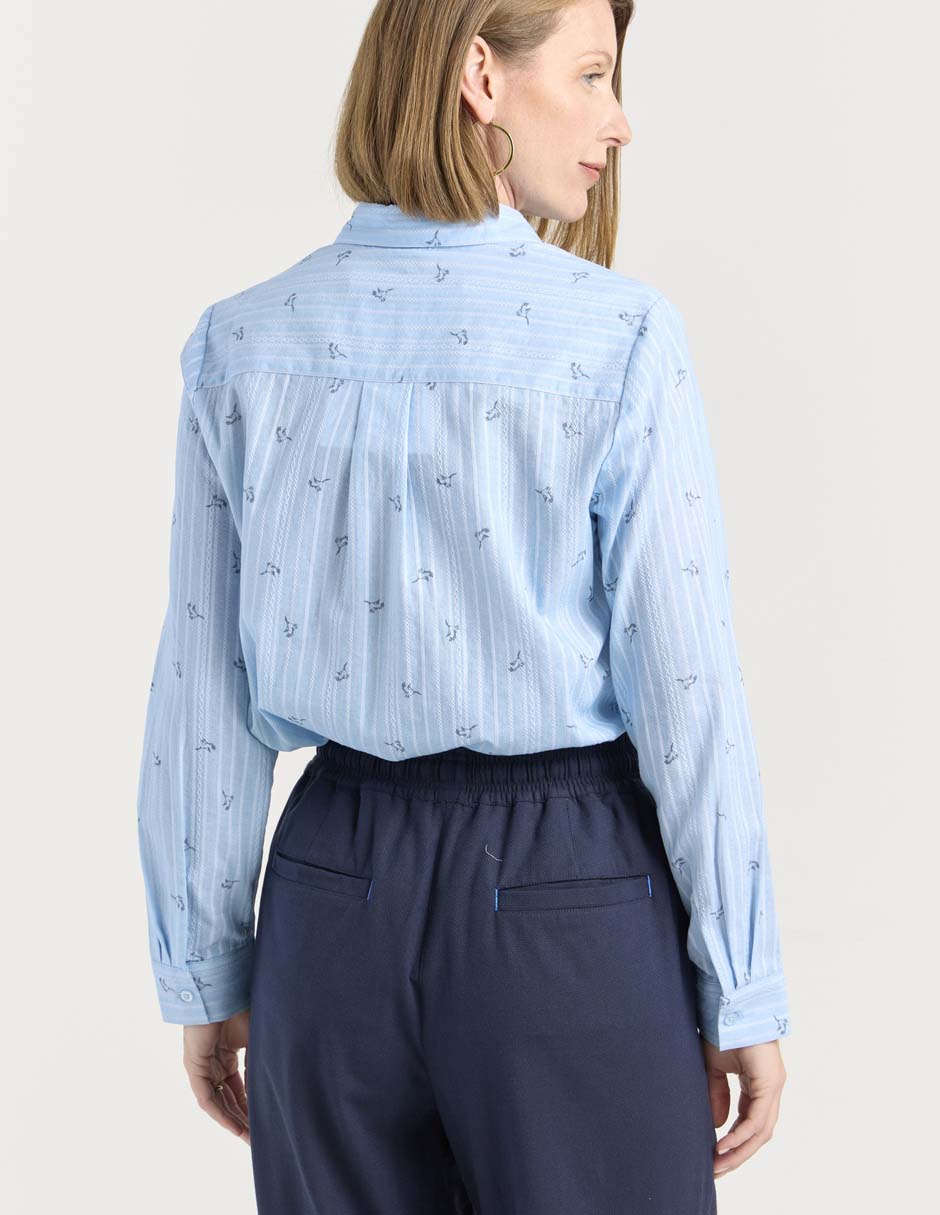 Blusa camisera manga larga para mujer 2