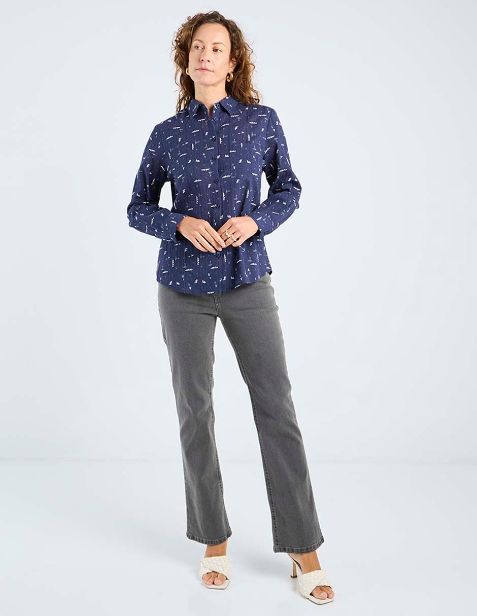 Blusa camisera manga larga para mujer 3