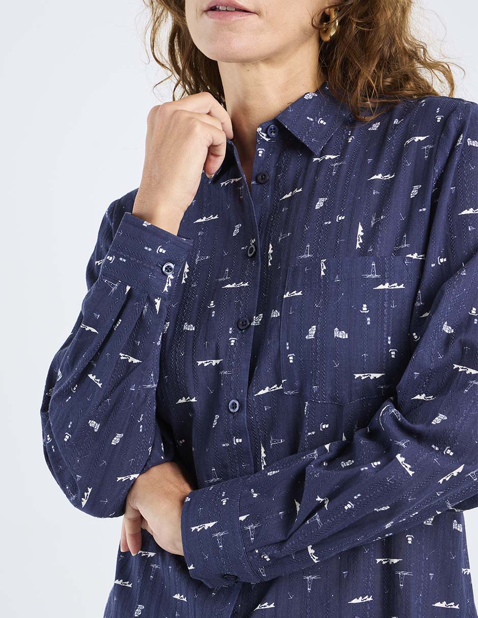 Blusa camisera manga larga para mujer 4