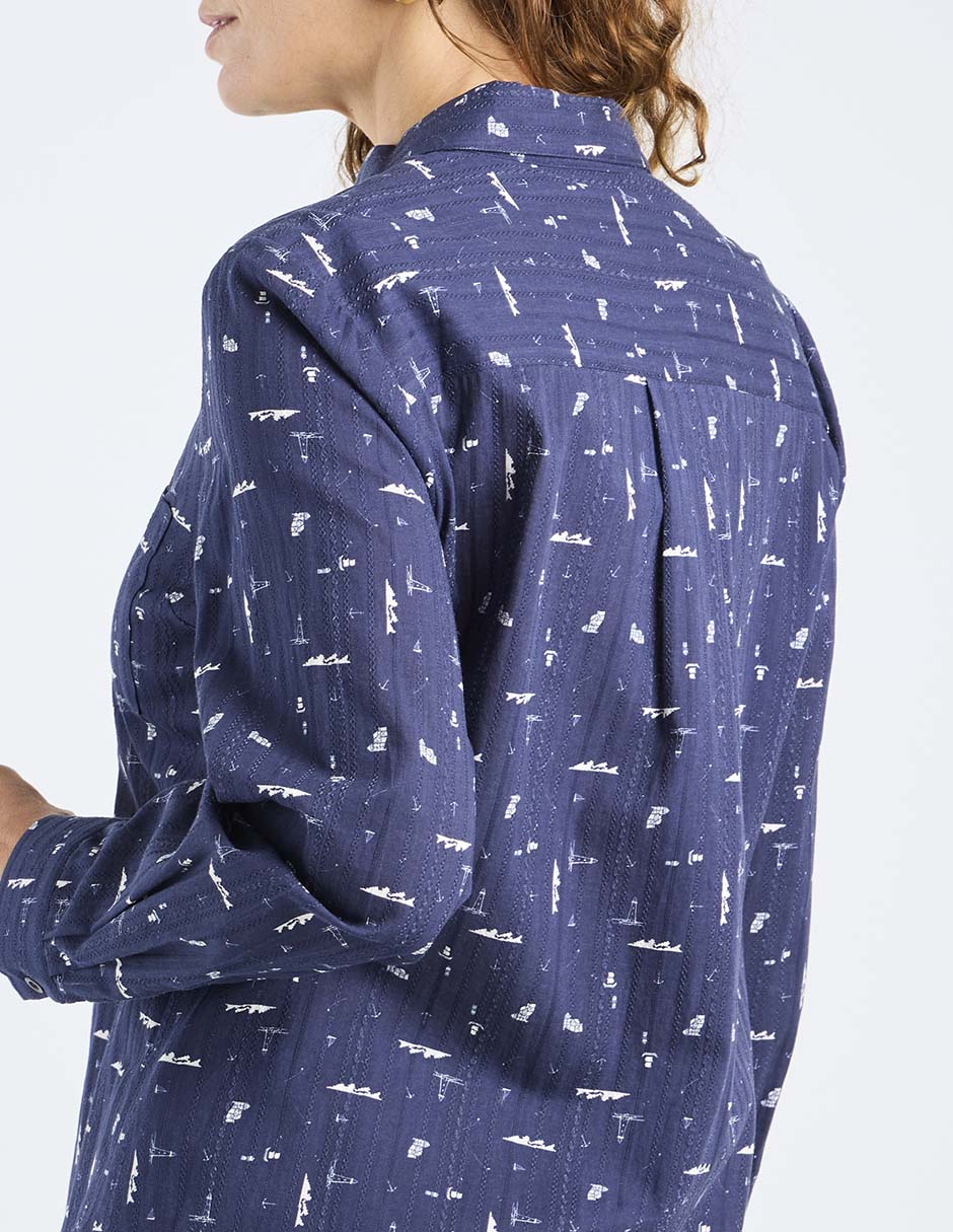 Blusa camisera manga larga para mujer 5