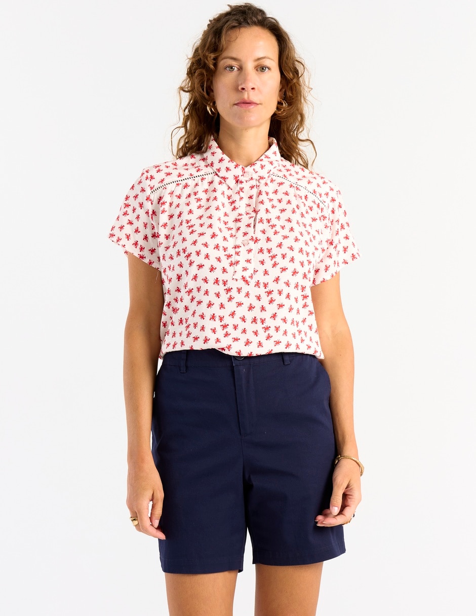 Blusa camisera manga corta para mujer Blusa camisera manga corta para mujer