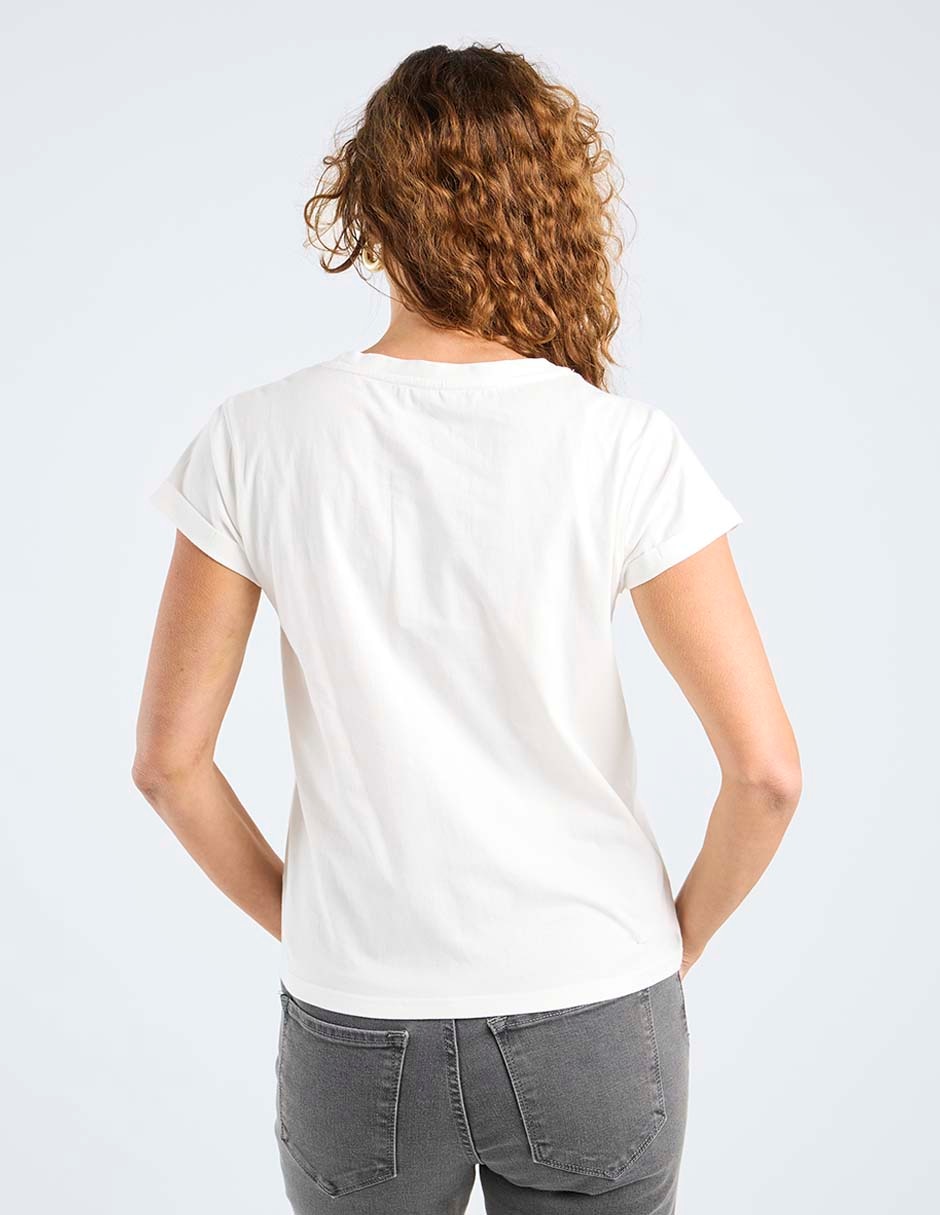 Playera manga corta cuello redondo para mujer 6