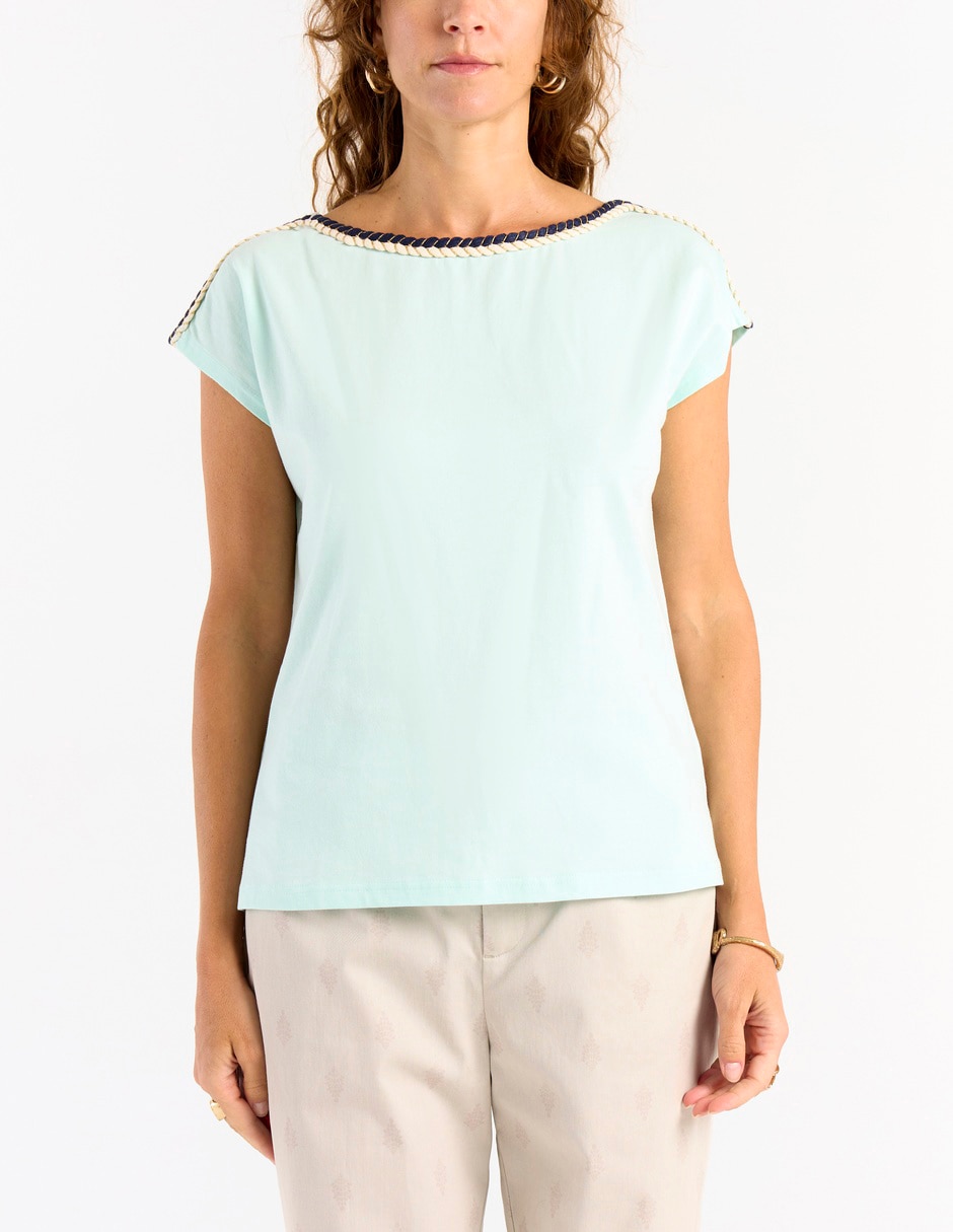 Playera manga corta cuello redondo para mujer 4
