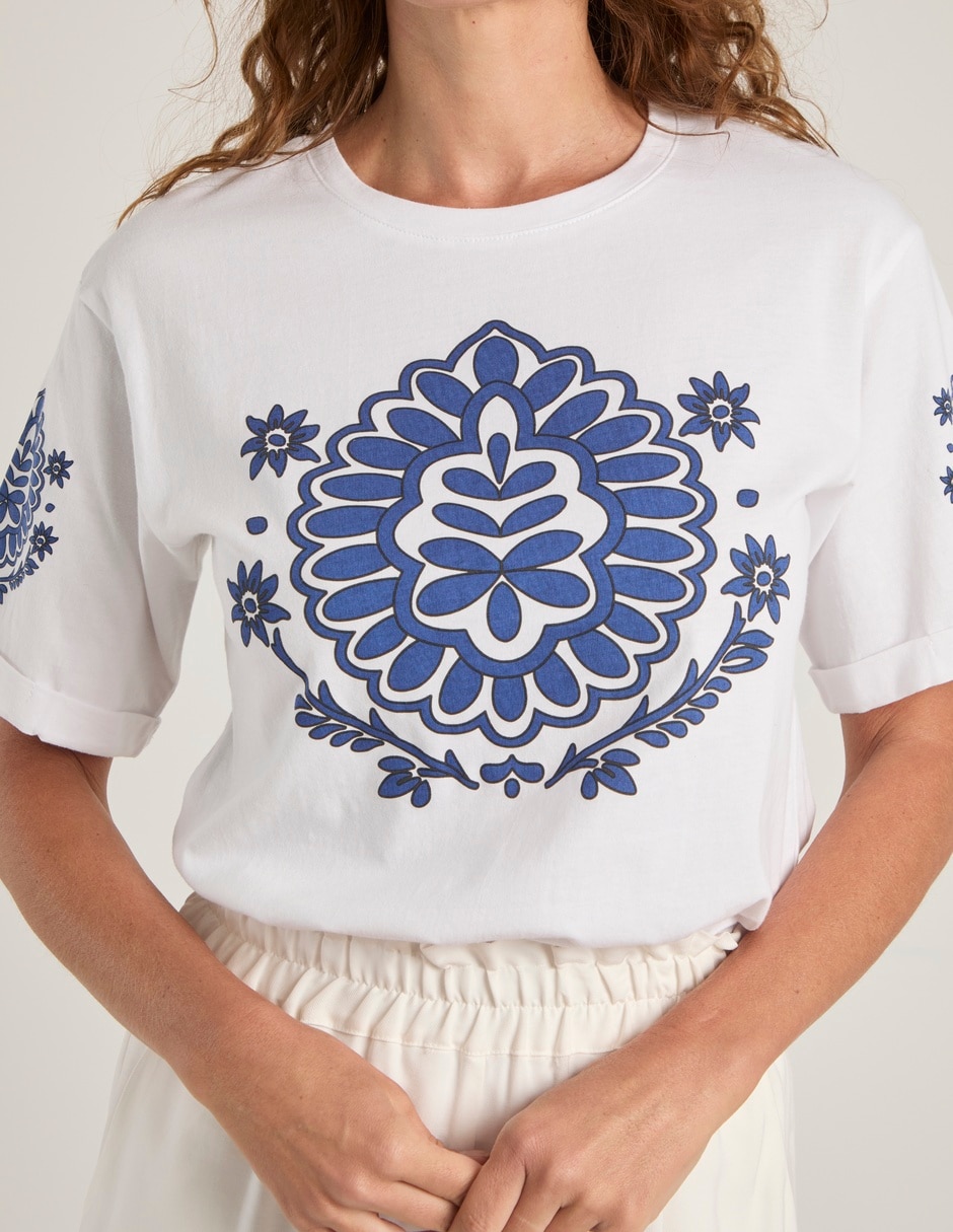 Playera manga corta cuello redondo para mujer 4