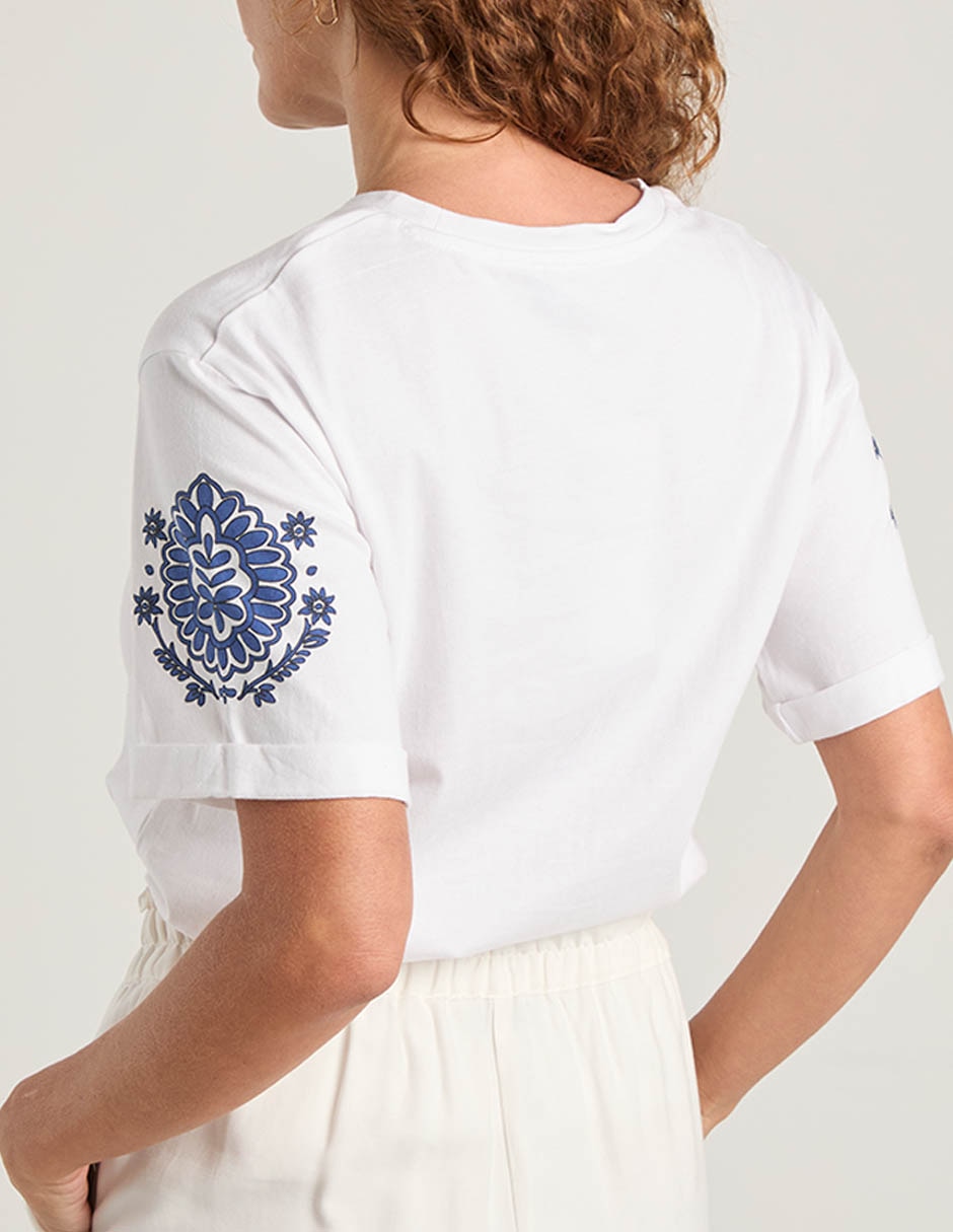 Playera manga corta cuello redondo para mujer 5