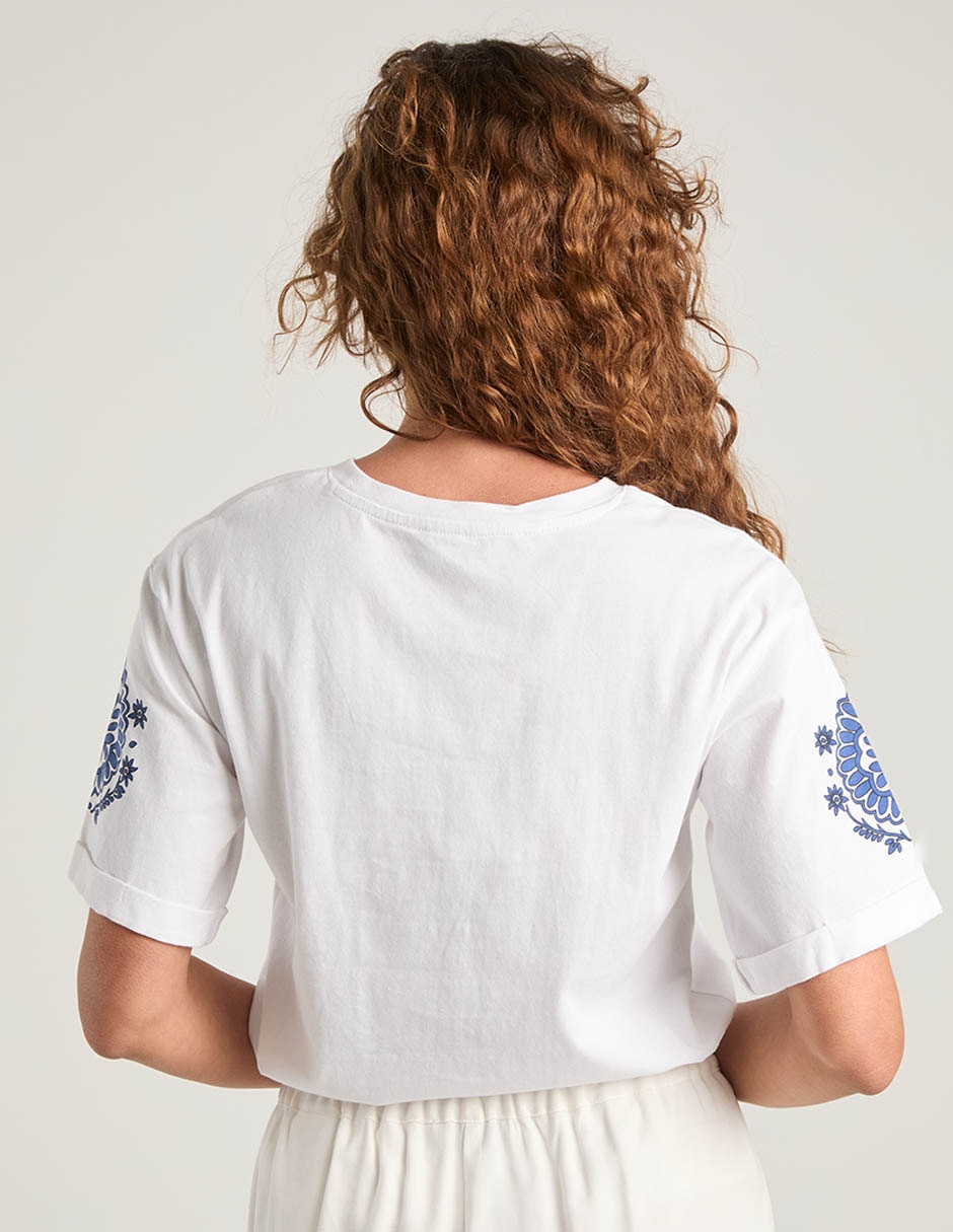 Playera manga corta cuello redondo para mujer 6