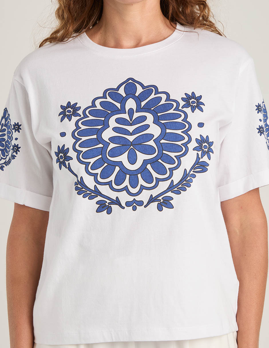 Playera manga corta cuello redondo para mujer 7