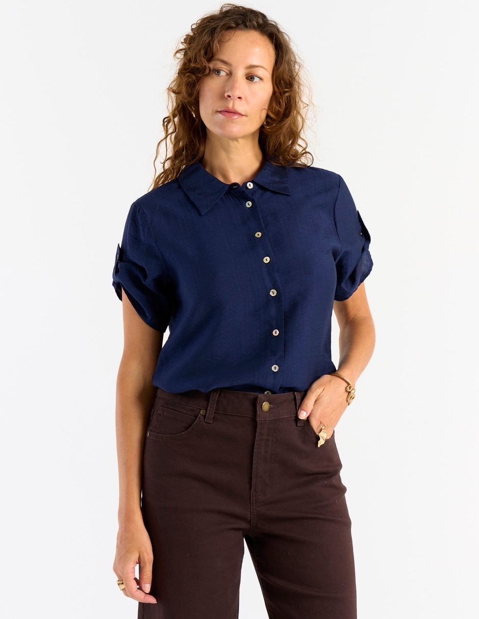Blusa manga corta para mujer