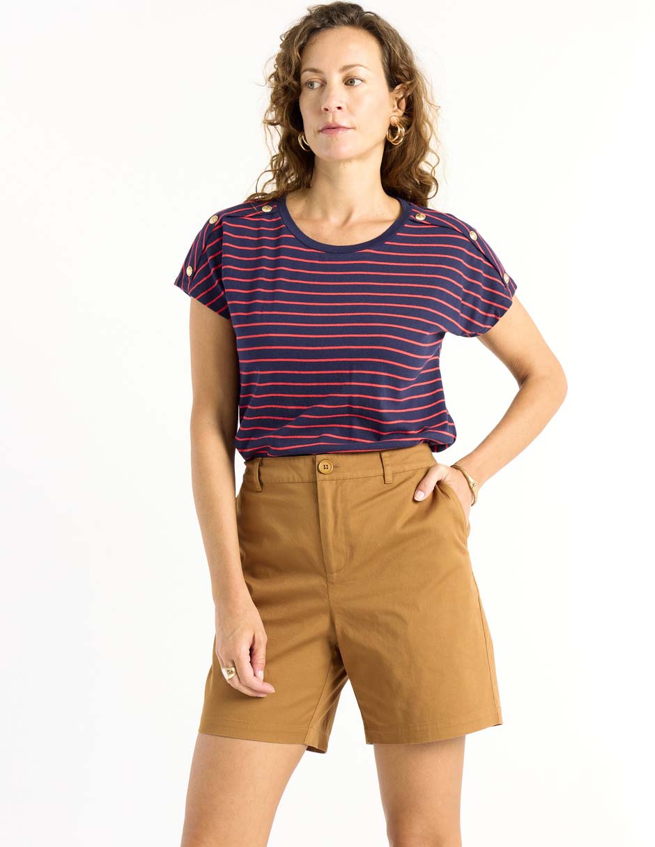 Playera manga corta cuello redondo para mujer Playera manga corta cuello redondo para mujer